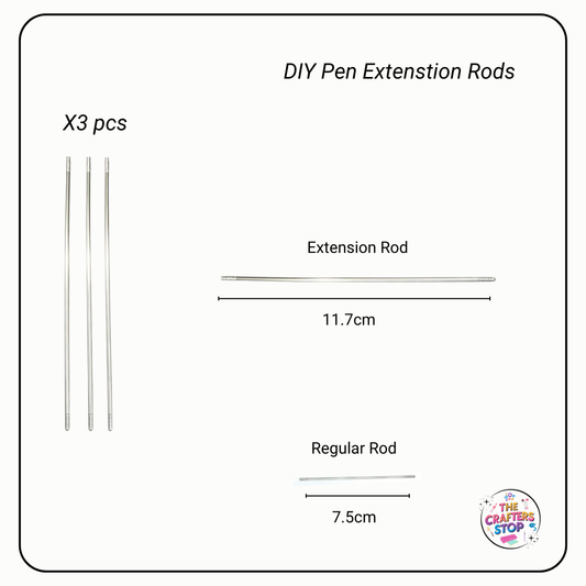 DIY Beadable Pen Extender Rods - 3pcs