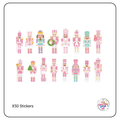 Pink Christmas Nutcracker Scrapbooking Stickers