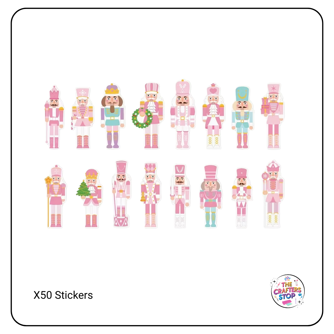 Pink Christmas Nutcracker Scrapbooking Stickers