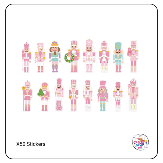 Pink Christmas Nutcracker Scrapbooking Stickers