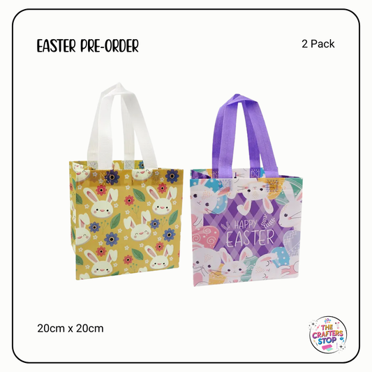 Easter Pattern Plastic Tote Bags (2 Pack)