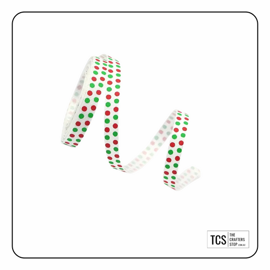 Christmas Red/Green Dot Ribbon (4.5m)