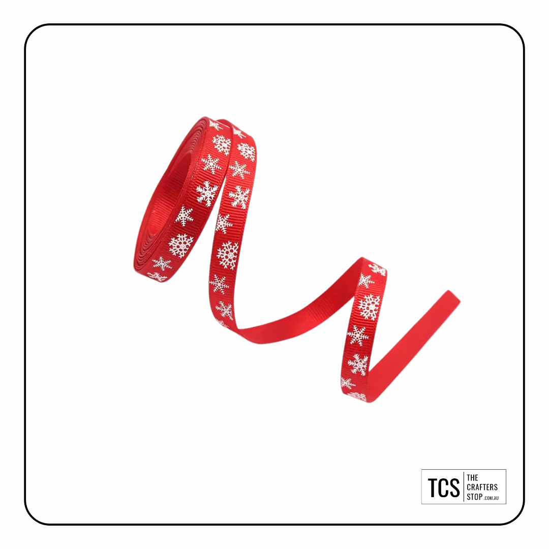 Red Snowflake Ribbon (4.5m) – The Crafters Stop