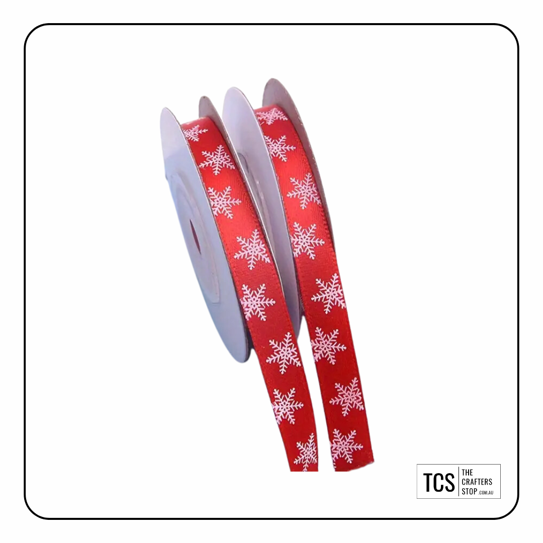 Red Christmas Snowflake Ribbon – The Crafters Stop