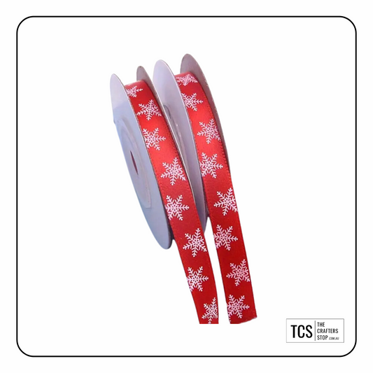 Red Christmas Snowflake Ribbon