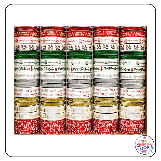Decorative Christmas Ribbon - Multiple designs & sizes