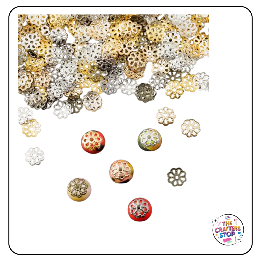 7mm Metal Flower Style Bead Caps