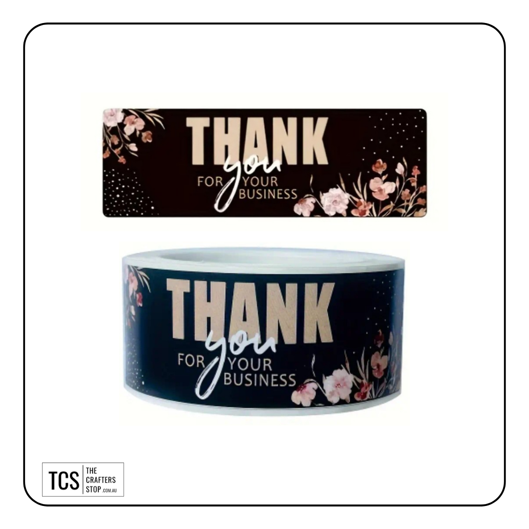 Rectangle Thank You Business Sticker Roll (5 Designs)