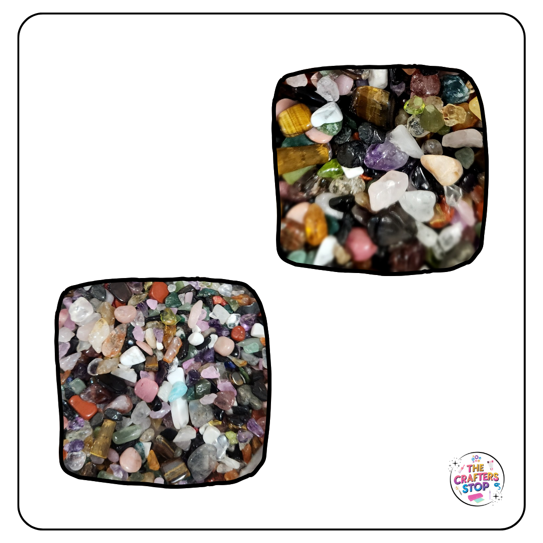 Crystal Gemstone Chips - 80 grams plus.  Mixed