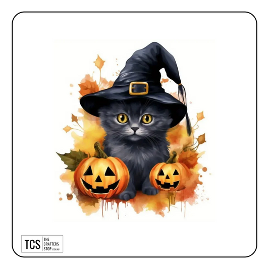 "Black Cat" Halloween Theme Ready Made DTF Iron On Transfers