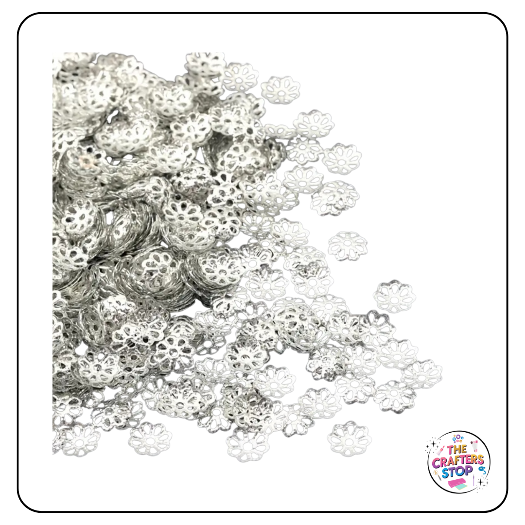 7mm Metal Flower Style Bead Caps