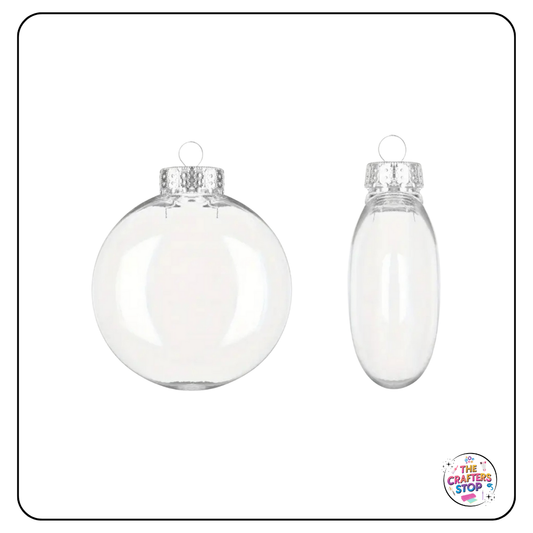 8cm Flat Oval Shaped Christmas Baubles