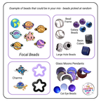 Space, Moon & Stars Bead Mix 50g/100g