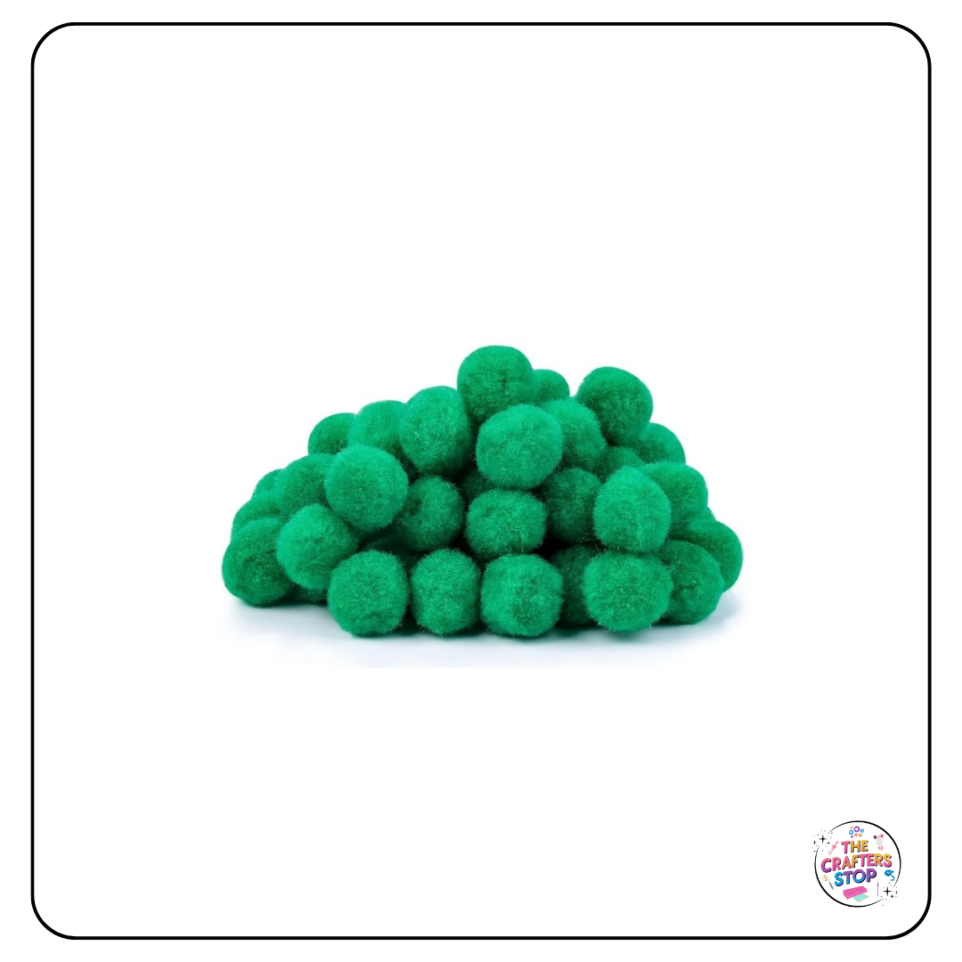 Green or Red Coloured Pom Poms