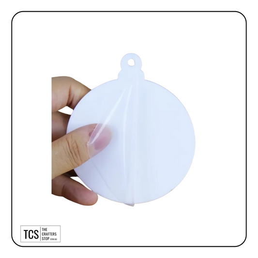 White Acrylic Round Christmas Bauble Blanks 76mm