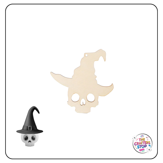 Halloween Wooden Cutout Shapes - Skeleton Witches Hat