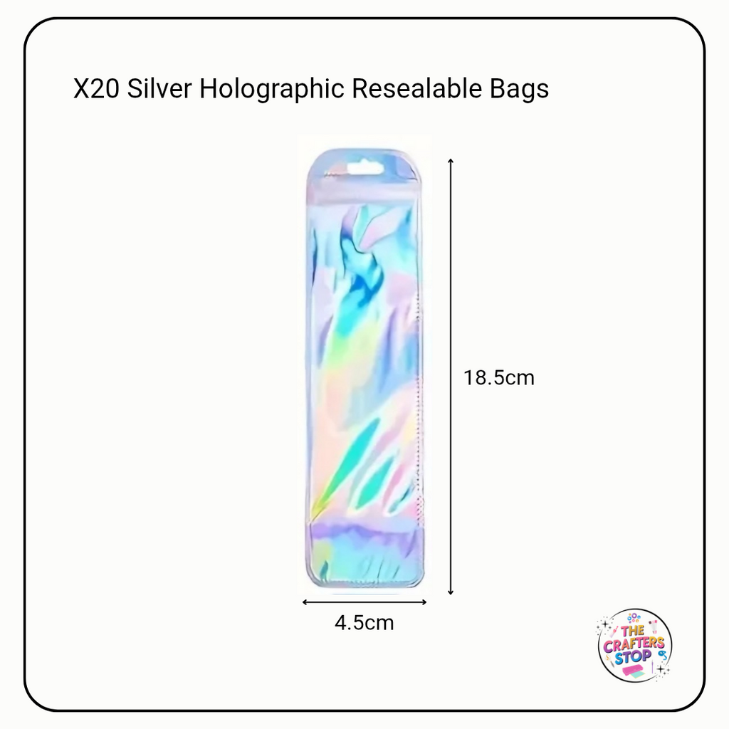Silver Holographic Resealable Bags