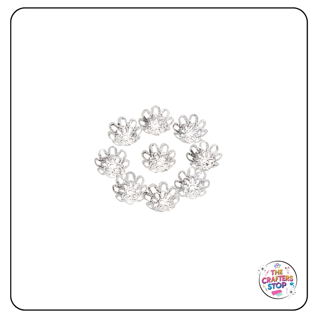 8mm Metal Flower Style Bead Caps