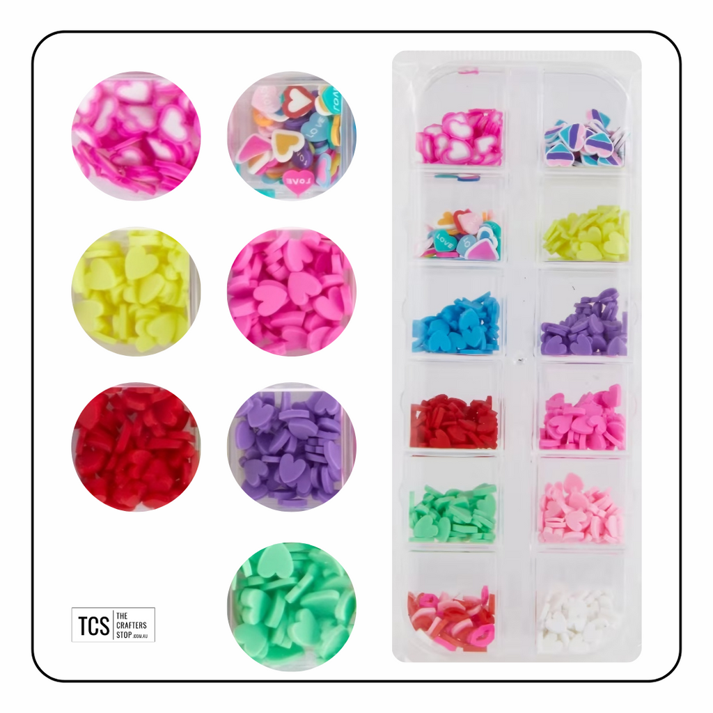 Polymer Clay Heart Slices Add-ins