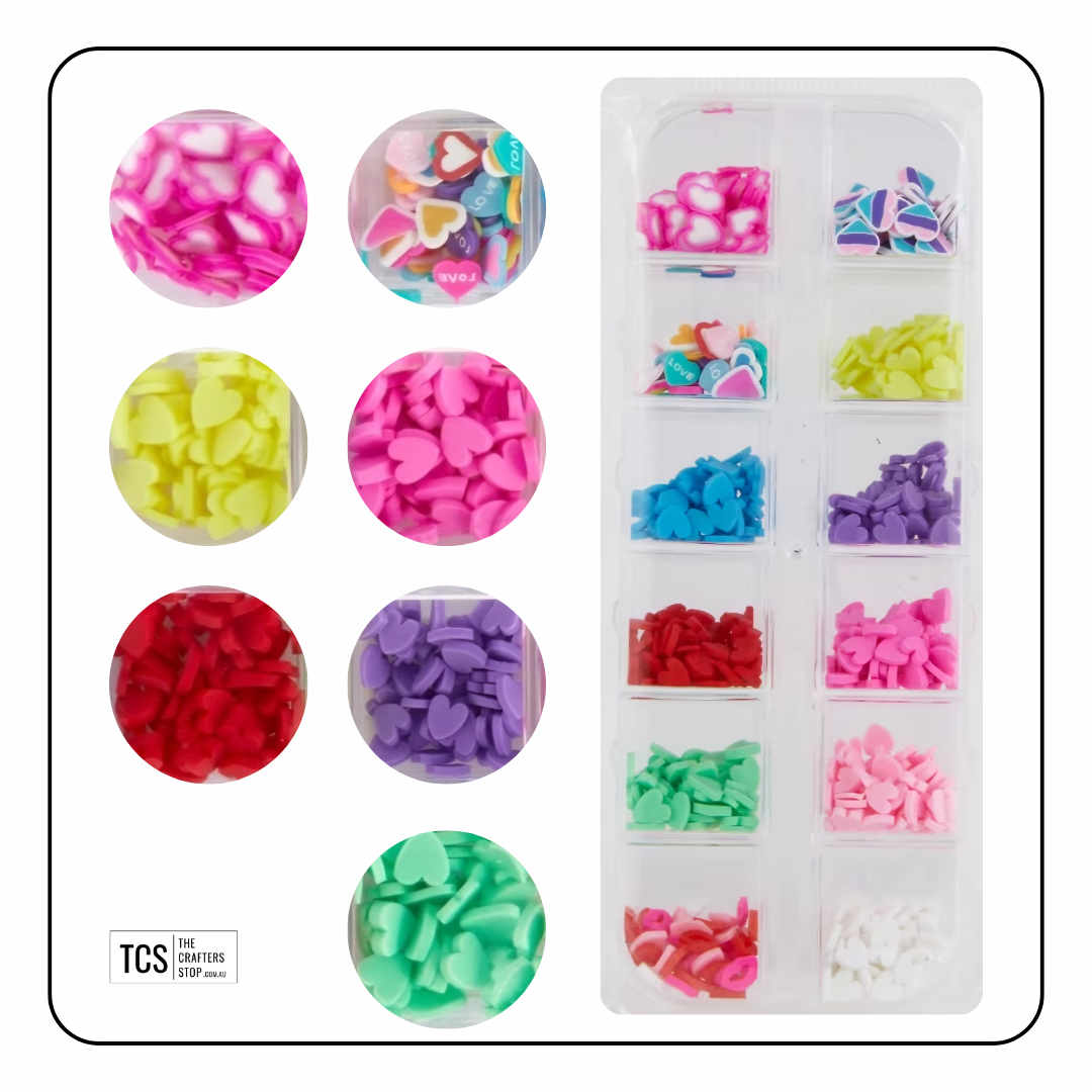 Polymer Clay Heart Slices Add-ins