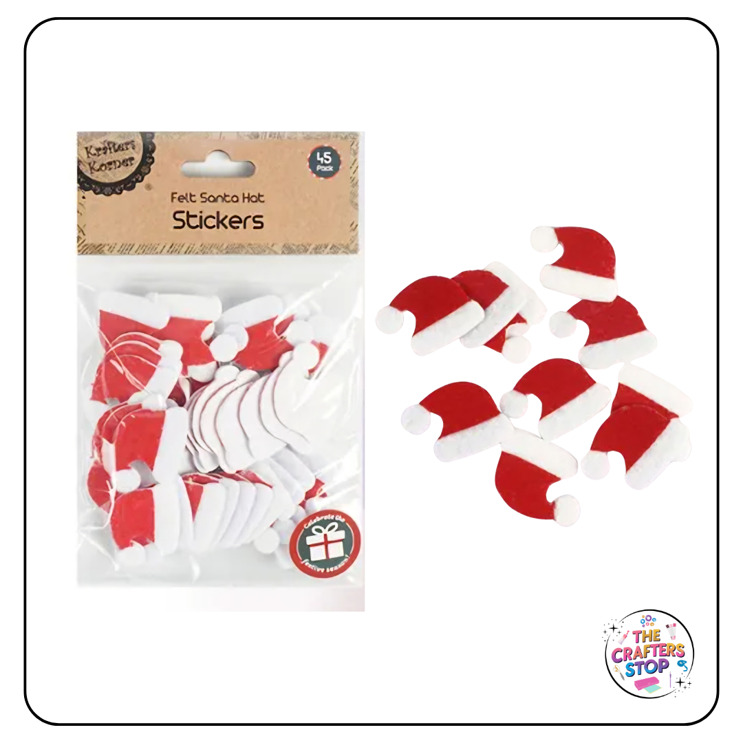 Felt Santa Hat Stickers