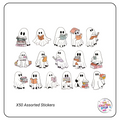 Cute Halloween Reading Ghost Scrapbooking Stickers