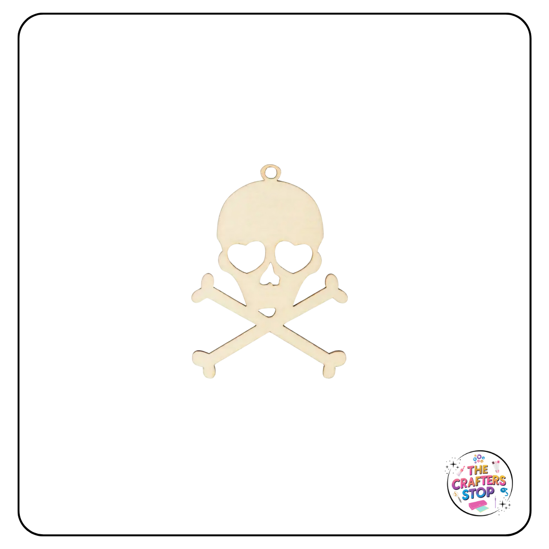 Halloween Wooden Cutout Shapes - Skull and Cross Bones