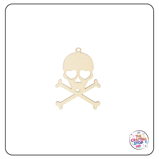 Halloween Wooden Cutout Shapes - Skull and Cross Bones