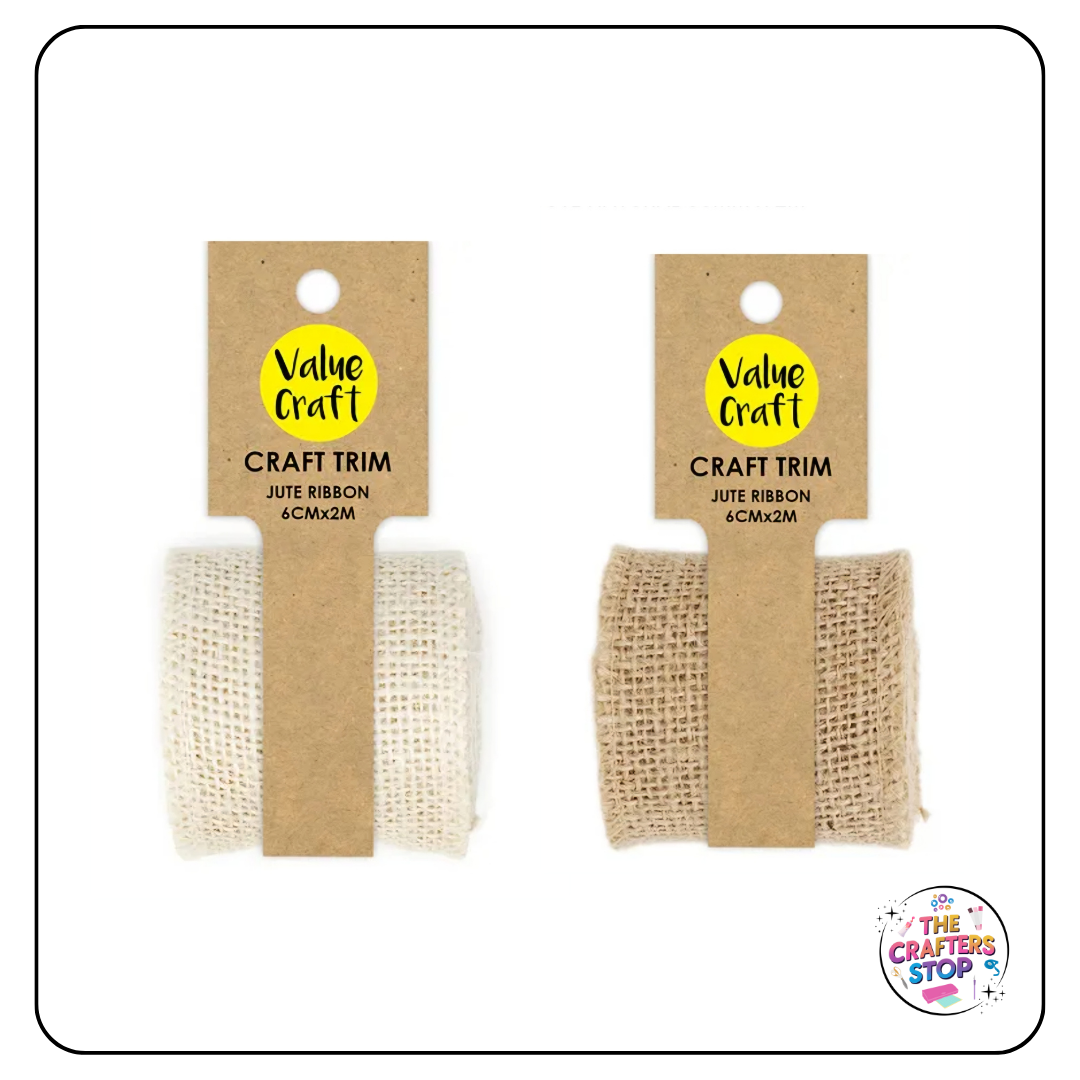 2M Jute Ribbon - White or Natural