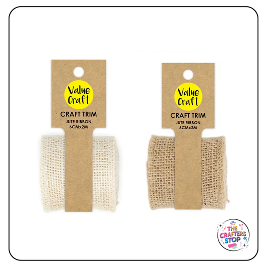 2M Jute Ribbon - White or Natural