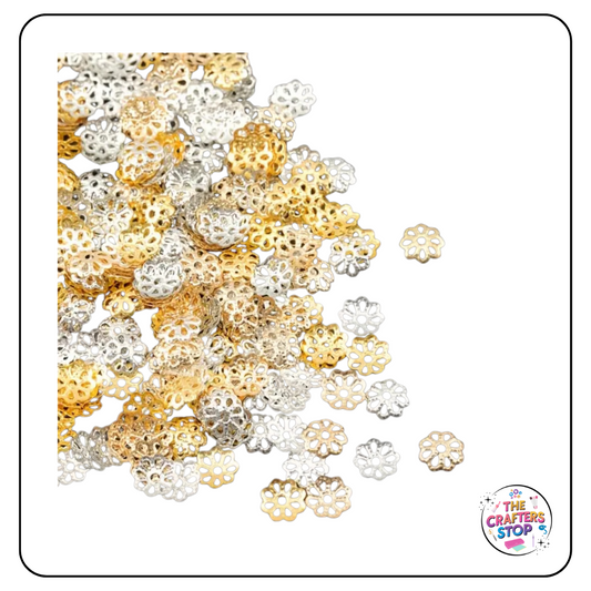 7mm Metal Flower Style Bead Caps
