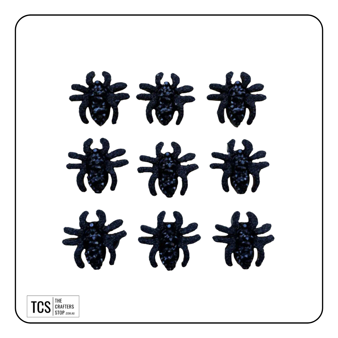 Halloween Flat Back Resin Glitter Mini Spider