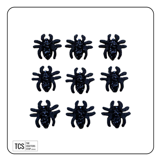 Halloween Flat Back Resin Glitter Mini Spider