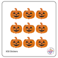 Cute Holographic Halloween Pumpkin Scrapbooking Stickers
