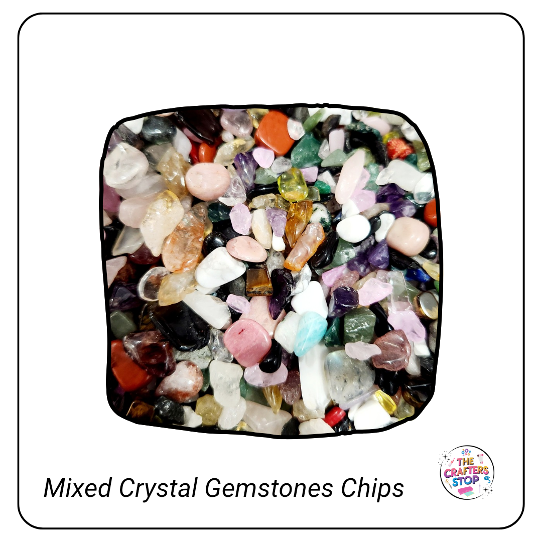 Crystal Gemstone Chips - 80 grams plus.  Mixed