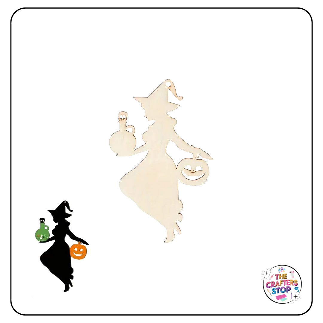 Halloween Wooden Cutout Shapes - Witch