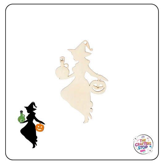 Halloween Wooden Cutout Shapes - Witch