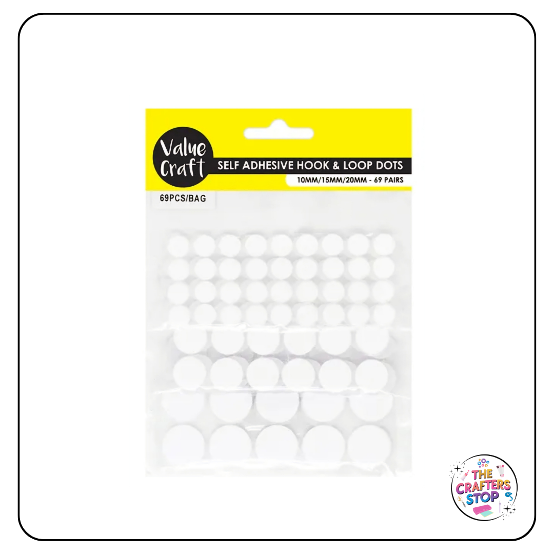 Double Sided Adhesive Hook & Loop Dots - 3 Sizes