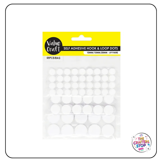 Double Sided Adhesive Hook & Loop Dots - 3 Sizes
