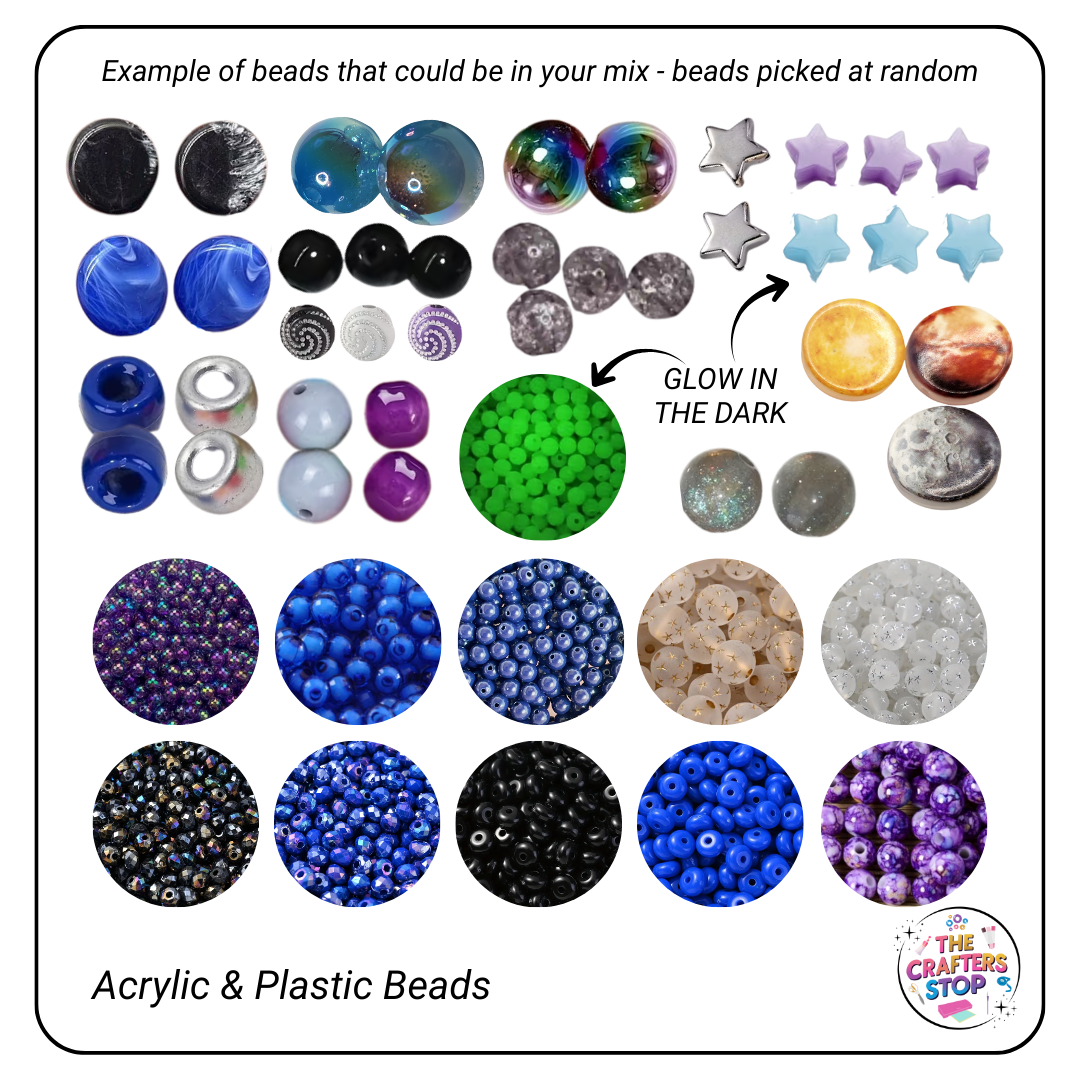 Space, Moon & Stars Bead Mix 50g/100g