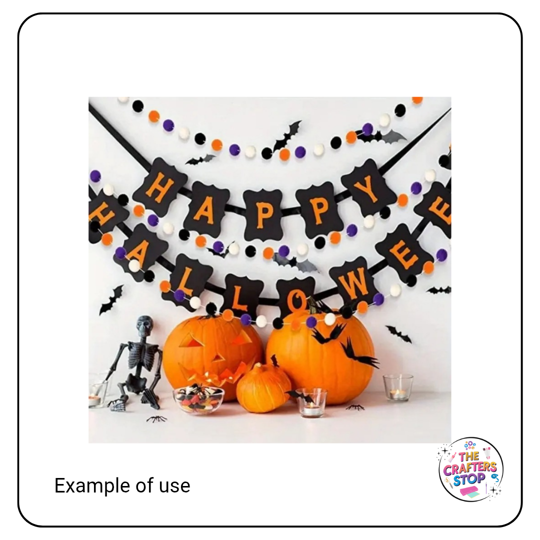 Halloween Themed Coloured Pom Poms
