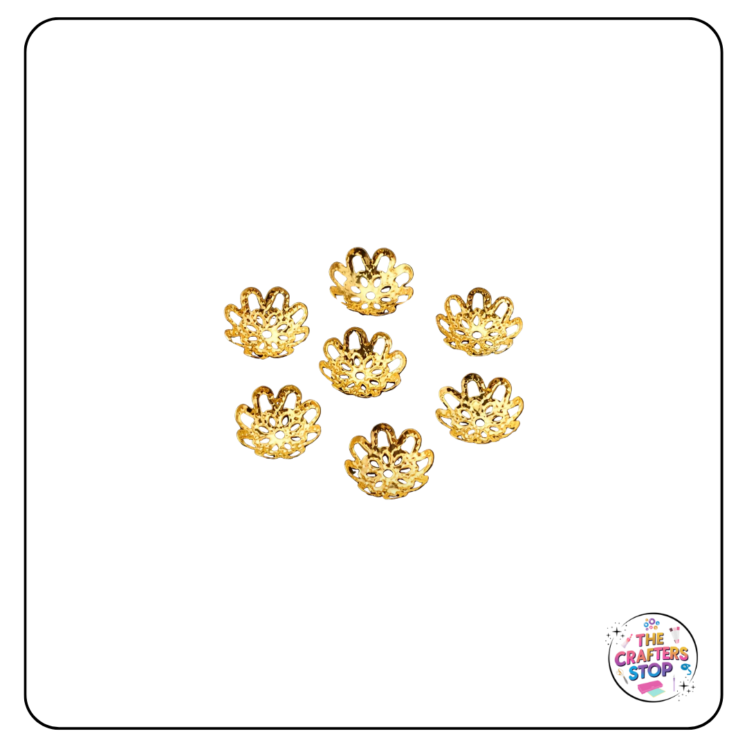 8mm Metal Flower Style Bead Caps