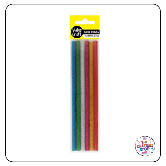 Large Glitter Hot Glue Sticks (6 Pack)