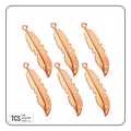 Rose Gold Metal Feather Charms