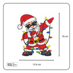 Christmas Dancing Lights Santa DTF Iron On Transfers