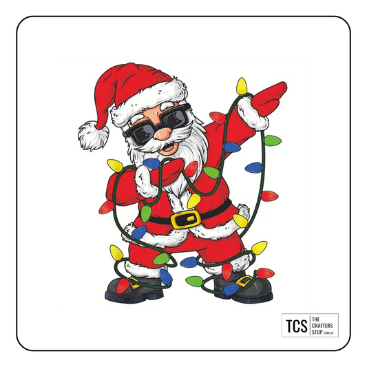 Christmas Dancing Lights Santa DTF Iron On Transfers