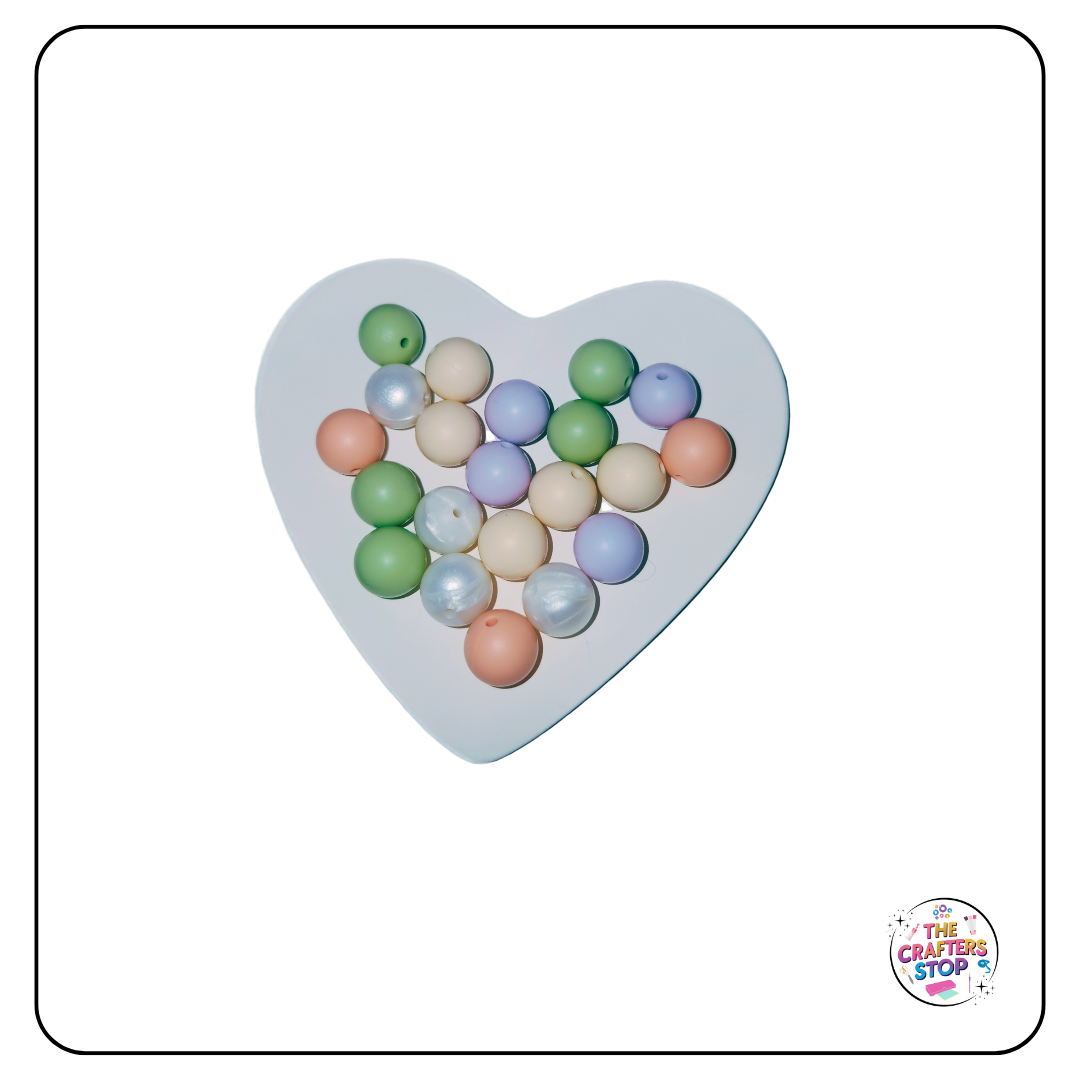 Mixed Silicone Beads - 13mm