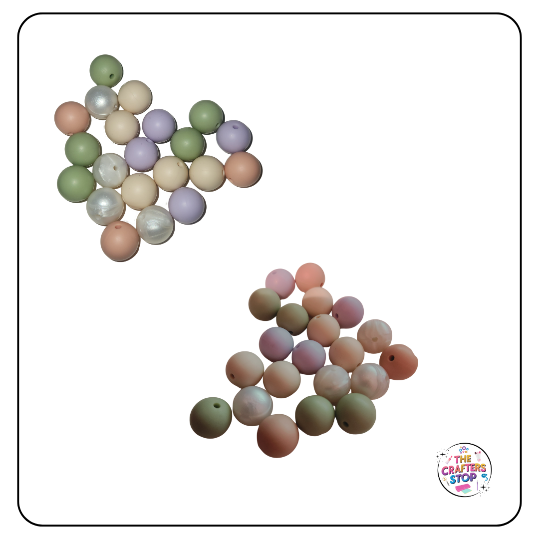 Mixed Silicone Beads - 13mm