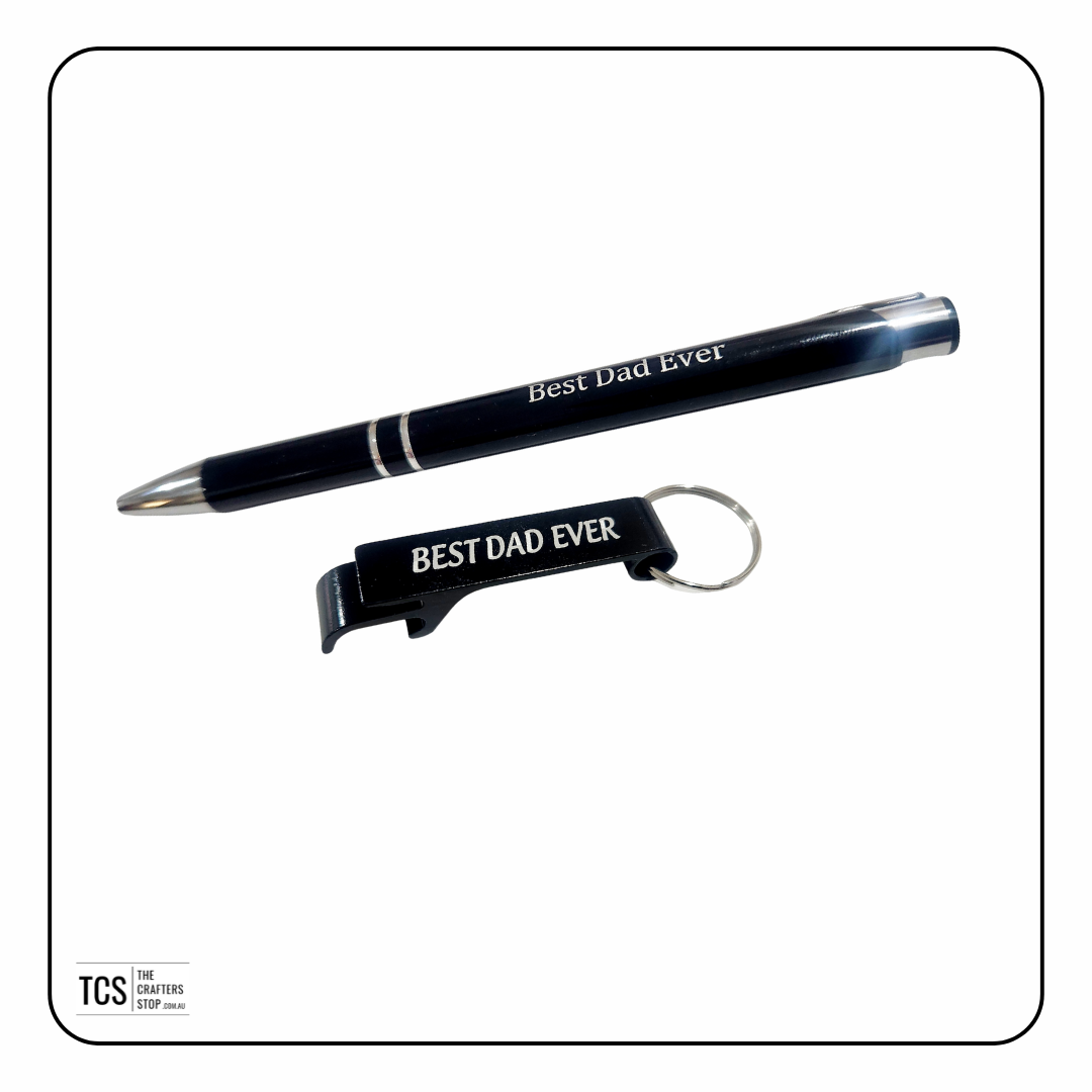 Engraved Father's Day Pens and Bottle Opener Sets