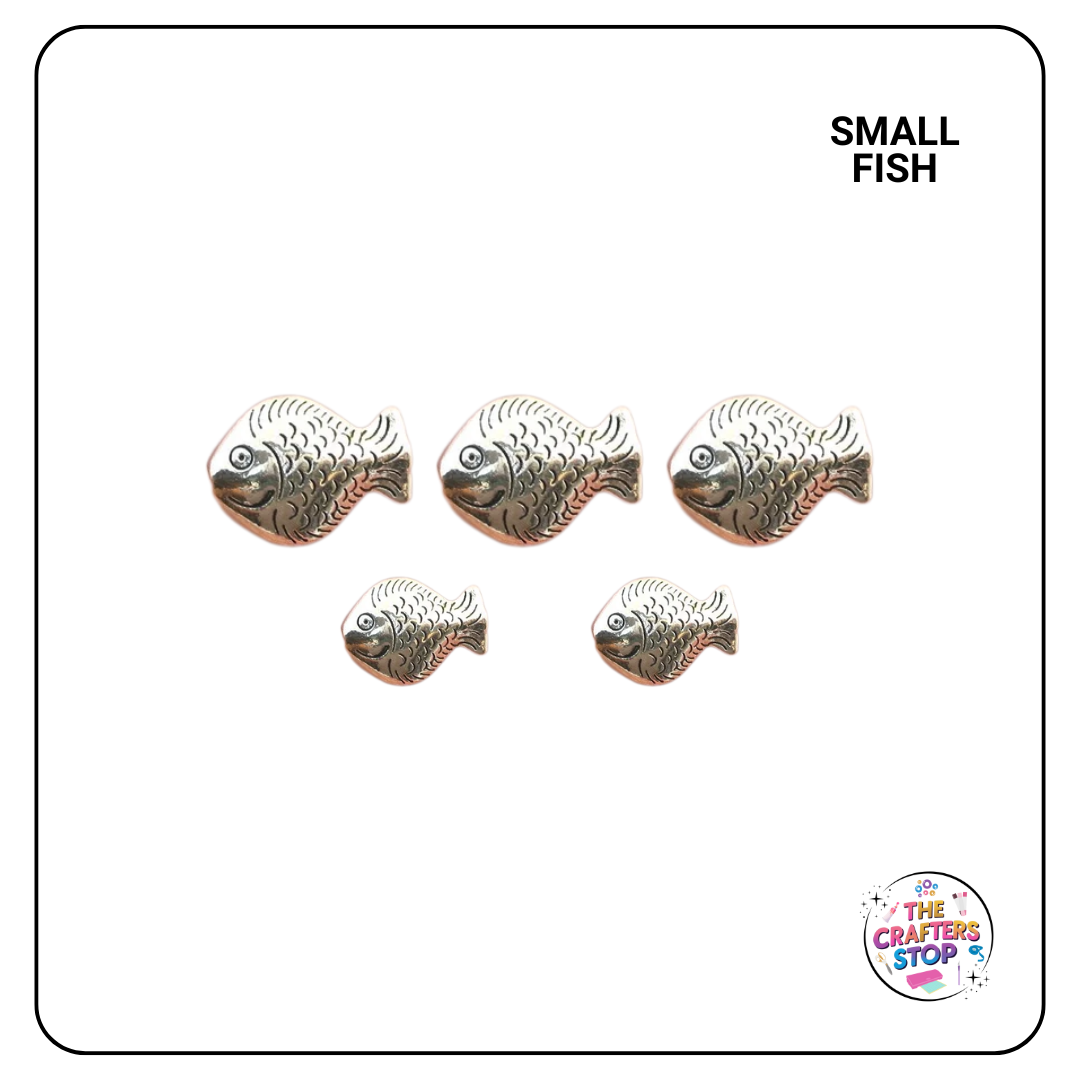 Metal Silver Fish Beads (Assorted designs)
